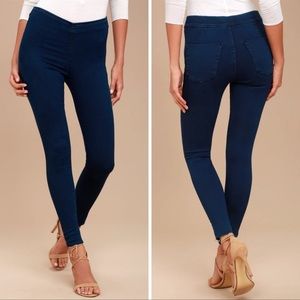 FREE PEOPLE EASY GOES IT DARK WASH DENIM STRECH JEANS SIZE 24 WOMENS